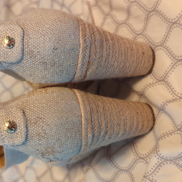 Michael Kors zip up platform wedge espadrilles size 7.5 - Picture 4 of 5